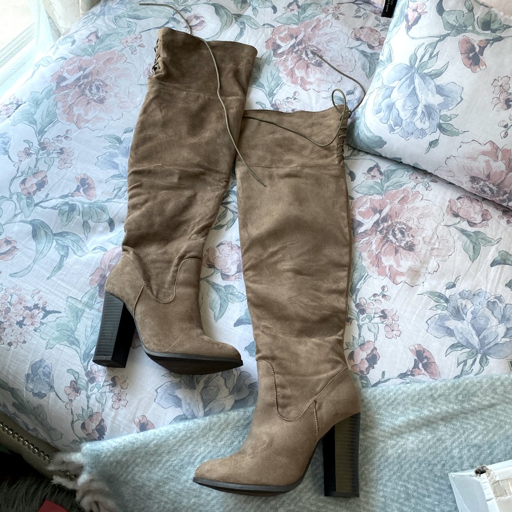 Over The Knee Boots Taupe